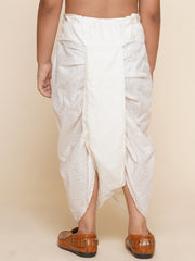 Boys Self Design Cream Colour Dhotipant