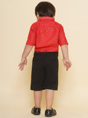 Boys Printed Christmas Red Shirts