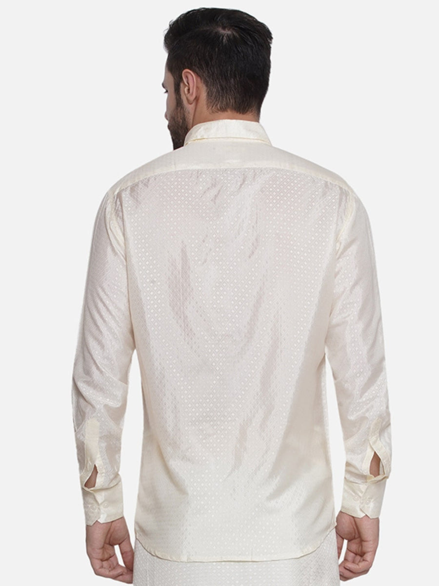 Sethukrishna Mens Solid Colour Self Design Shirt