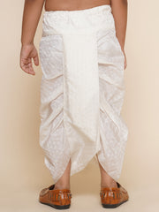 Boys Cream Colour Self Design Dhotipant