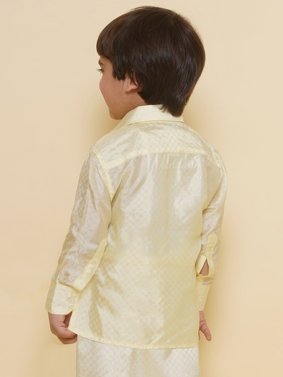 Sethukrishna Boys Solid Colour Self Design Shirt