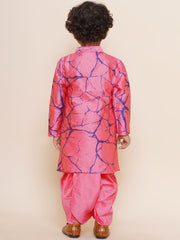 Boys Printed Kurta and Solid Dhotipant Set
