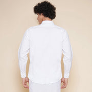 Men Cotton White Full Sleeve Shirt