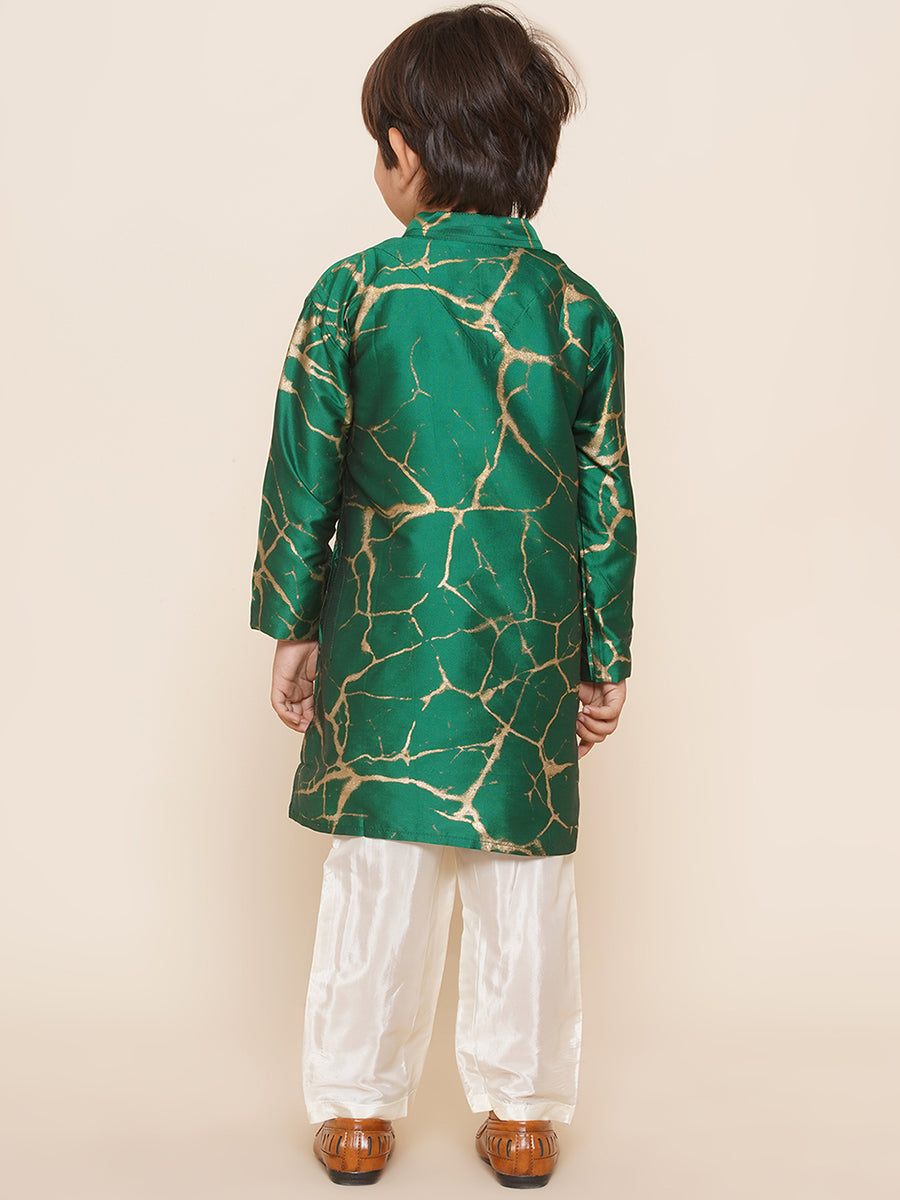 Boys Marble Printed Kurta Pyjama Set