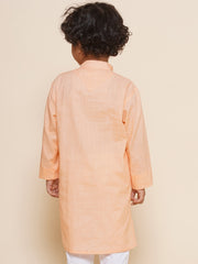 Boys Orange Colour Cotton Kurta