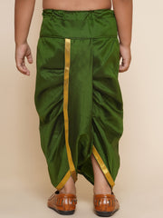 Boys Olive Colour Gold Border Dhotipant