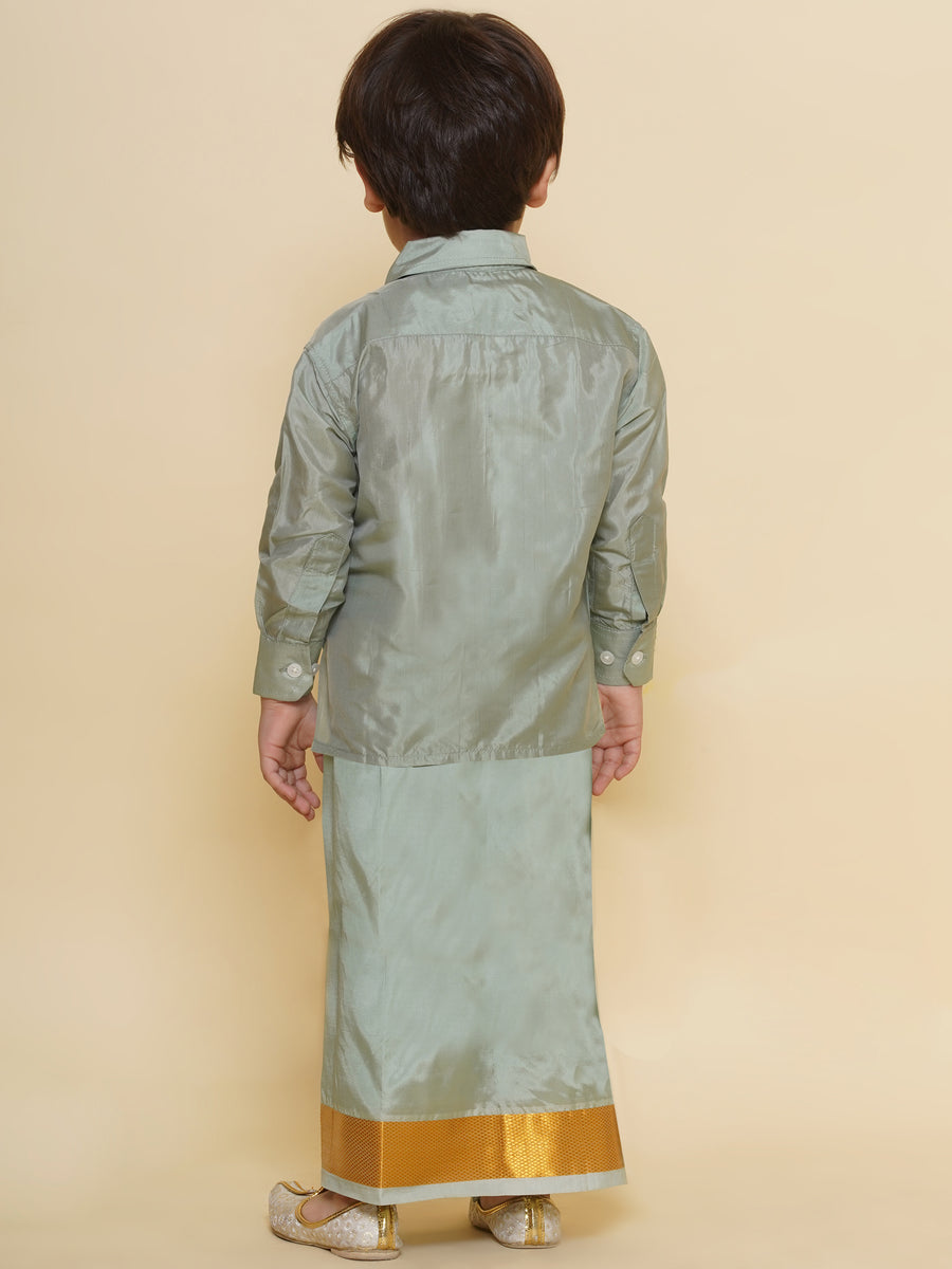 Sethukrishna Boys Solid Colour Shirt with Dhoti