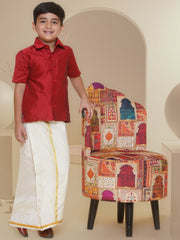 Boys Solid Colour Shirt and Dhoti Set