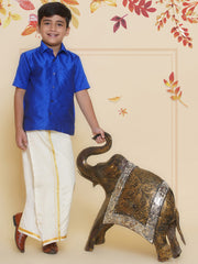 Boys Solid Colour Shirt and Dhoti Set