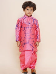 Boys Pink Colour Solid Dhotipant
