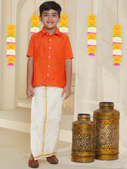 Boys Shirt With Readymade Dhoti