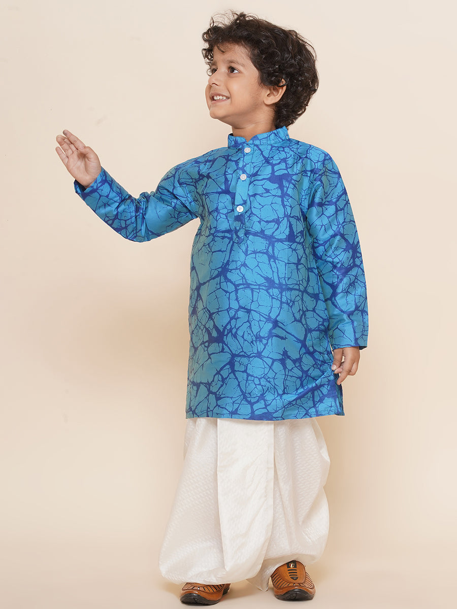 Boys Self Design Cream Colour Dhotipant