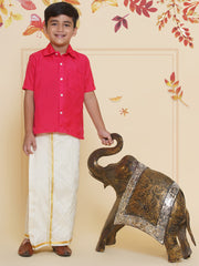 Boys Shirt With Readymade Dhoti