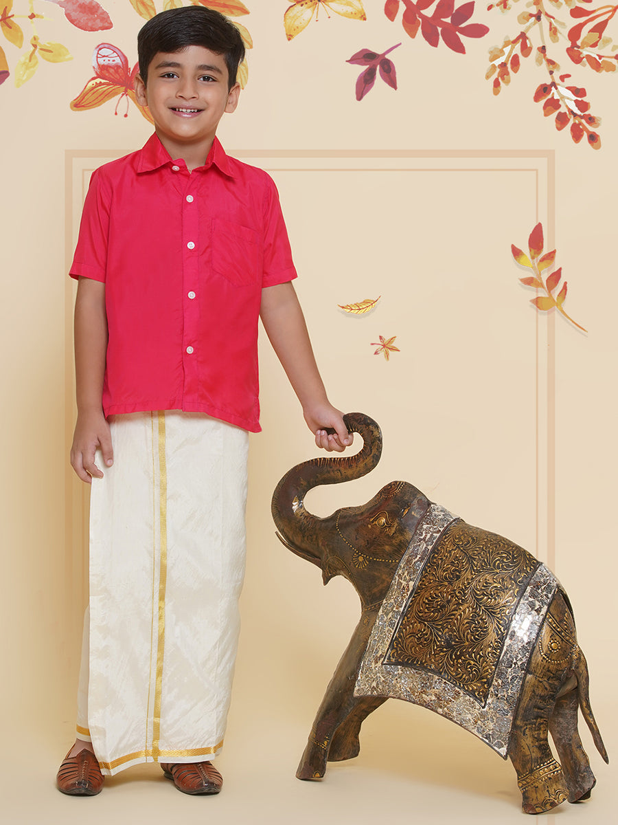 Boys Shirt With Readymade Dhoti