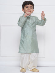 Boys Solid Colour Art Silk Kurta