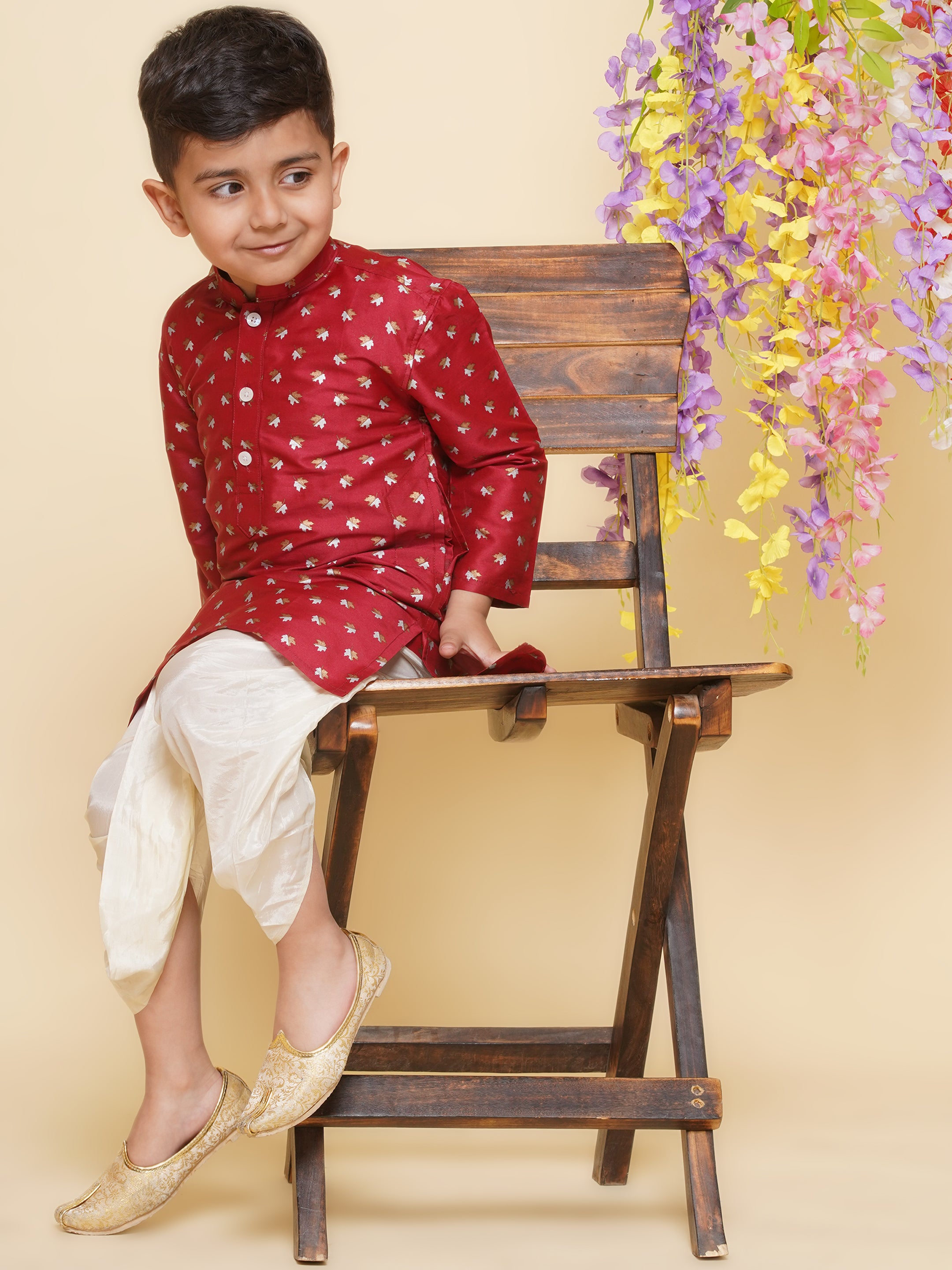 Boys Printed Kurta and Dhoti Pant Set