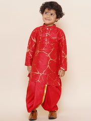 Boys Red Colour Gold Border Dhotipant