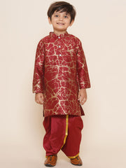 Boys Maroon Colour Gold Border Dhotipant