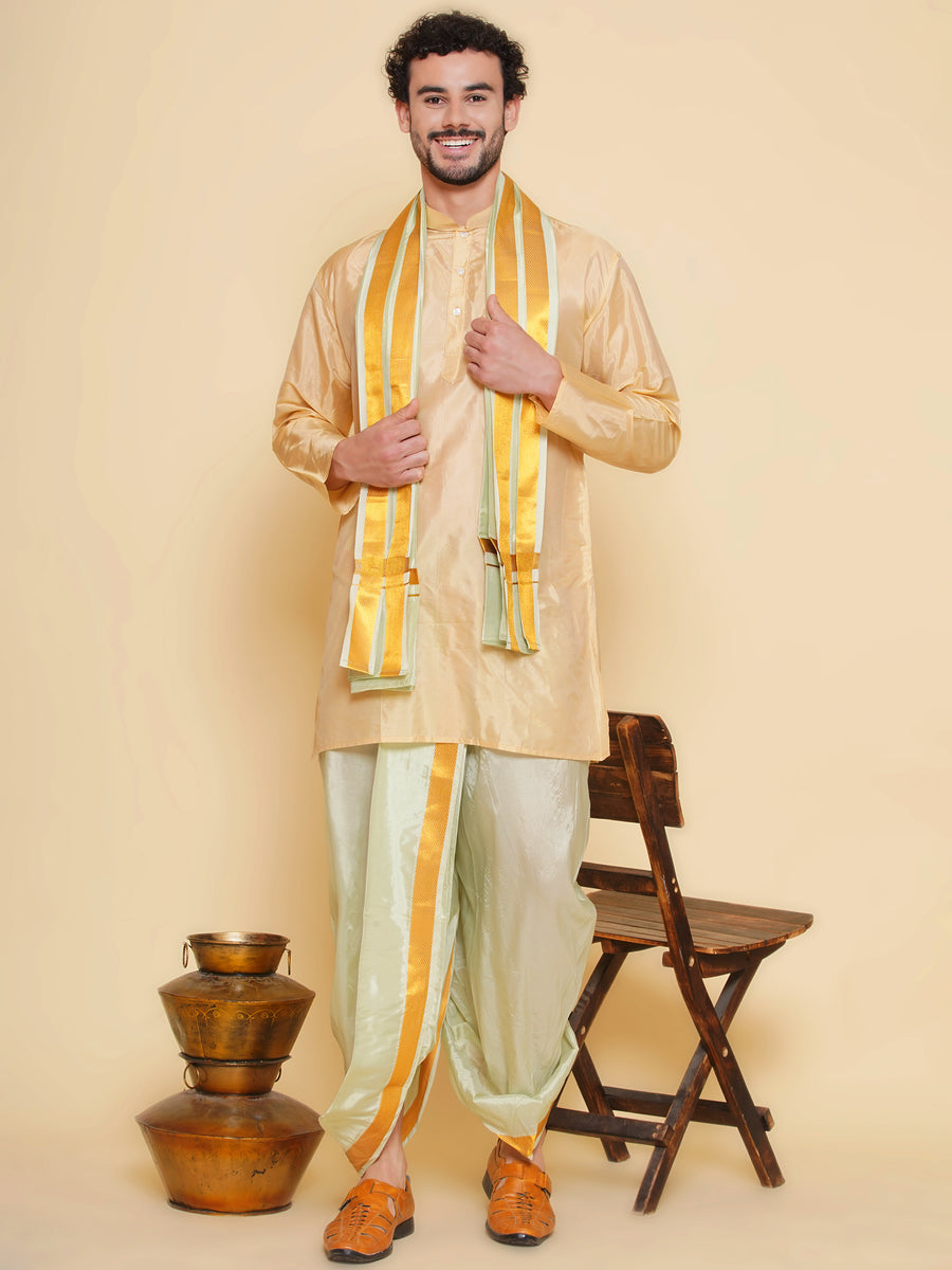 Sethukrishna Mens Kurta and Dhotipant with Angavastram Set