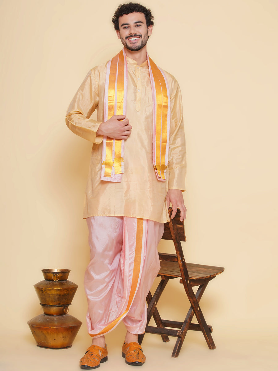 Sethukrishna Mens Kurta and Dhotipant with Angavastram Set