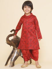 Boys Leaf Design Printed Kurta
