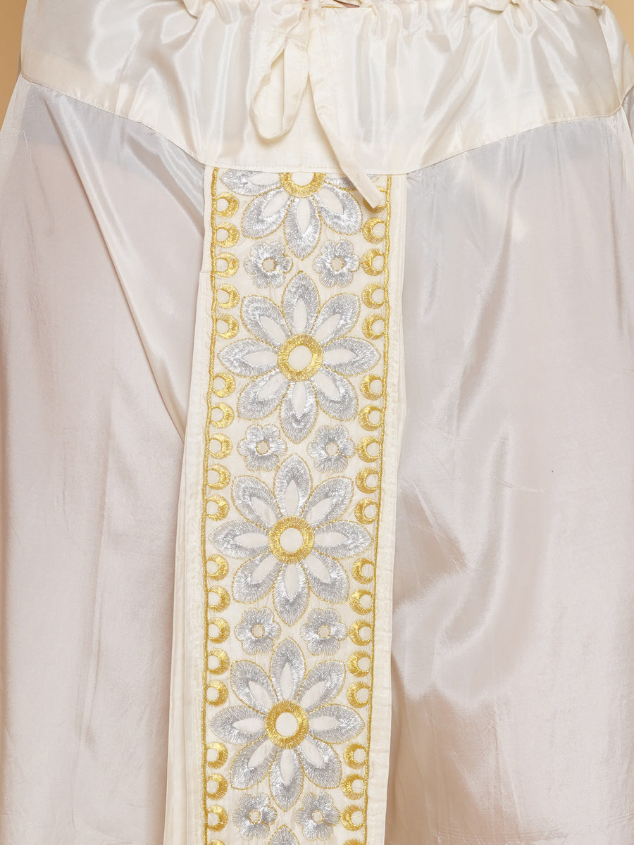 Mens Short Kurta with Embroidery Dhotipant