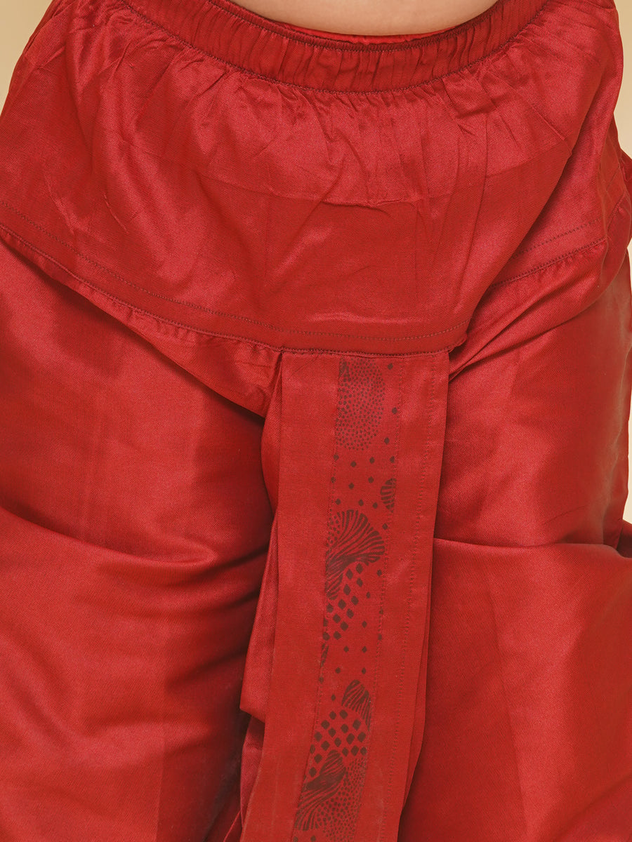 Boys Leaf Design Printed Kurta