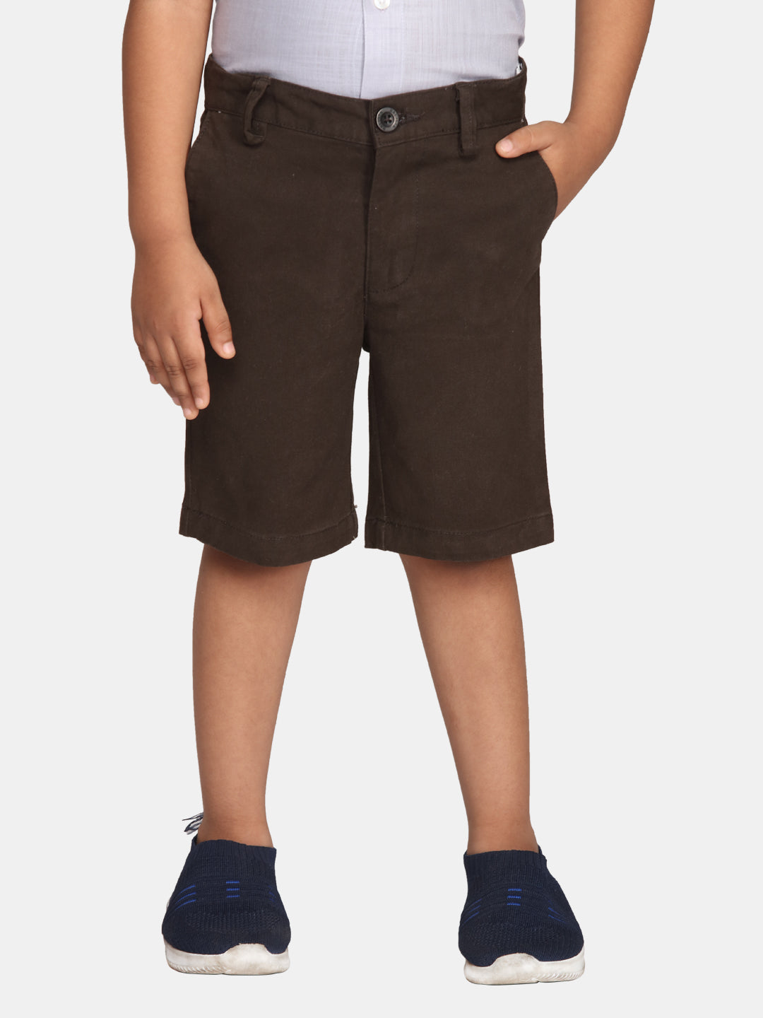 Boys Olive Green Colour Casual Shorts