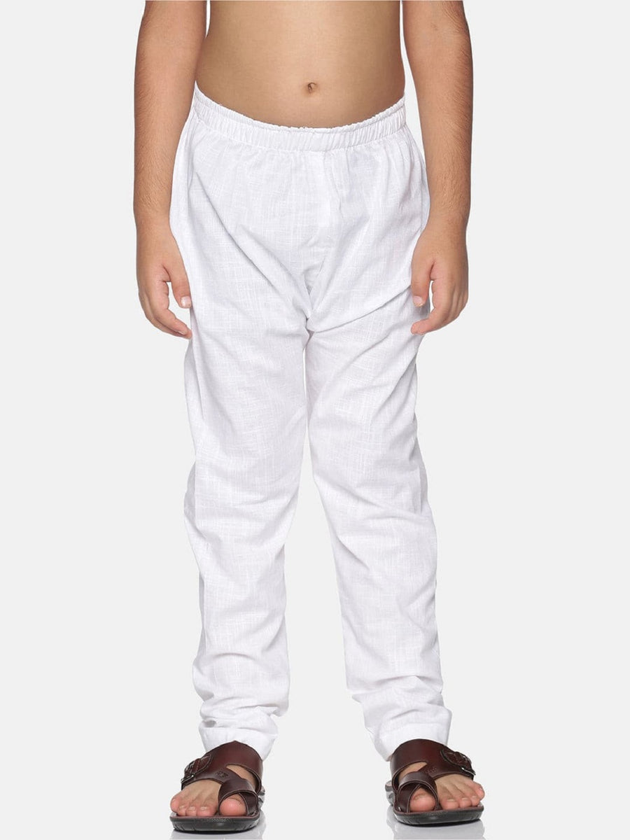 Boys White Colour Cotton Pyjama