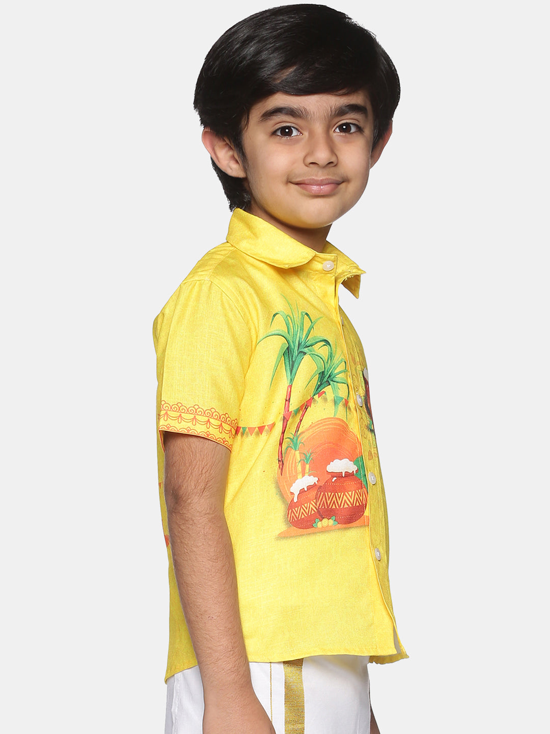 Boys Traditional Pop Colour Shirt Dhoti Set