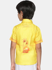 Boys Traditional Pop Colour Shirt Dhoti Set