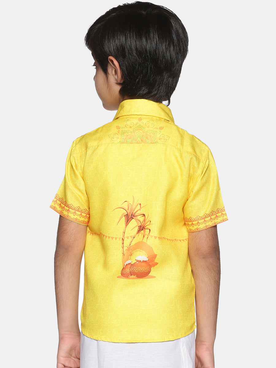 Boys Traditional Pop Colour Shirt Dhoti Set