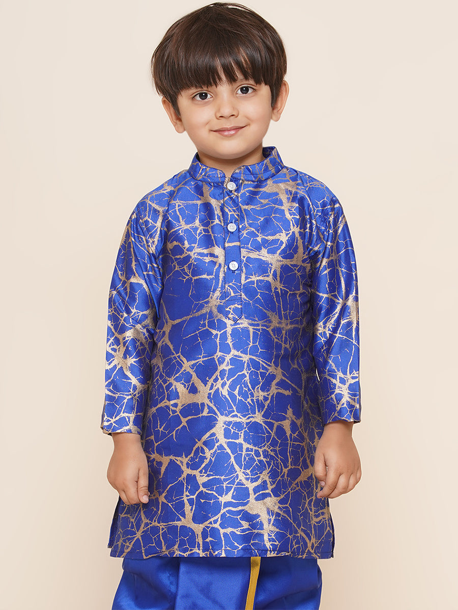 Boys Blue Colour Printed Kurta