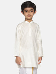 Boys Cream Colour Cotton Kurta