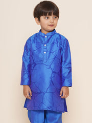 Boys Dark Blue Colour Printed Kurta