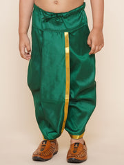 Boys Green Colour Gold Border Dhotipant