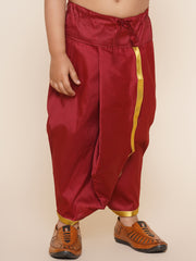 Boys Maroon Colour Gold Border Dhotipant