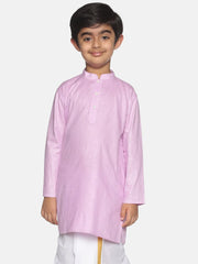 Boys Pink Colour Cotton Kurta