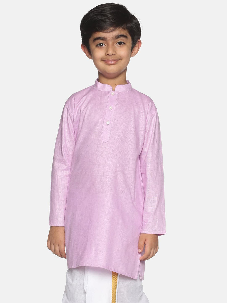 Boys Pink Colour Cotton Kurta