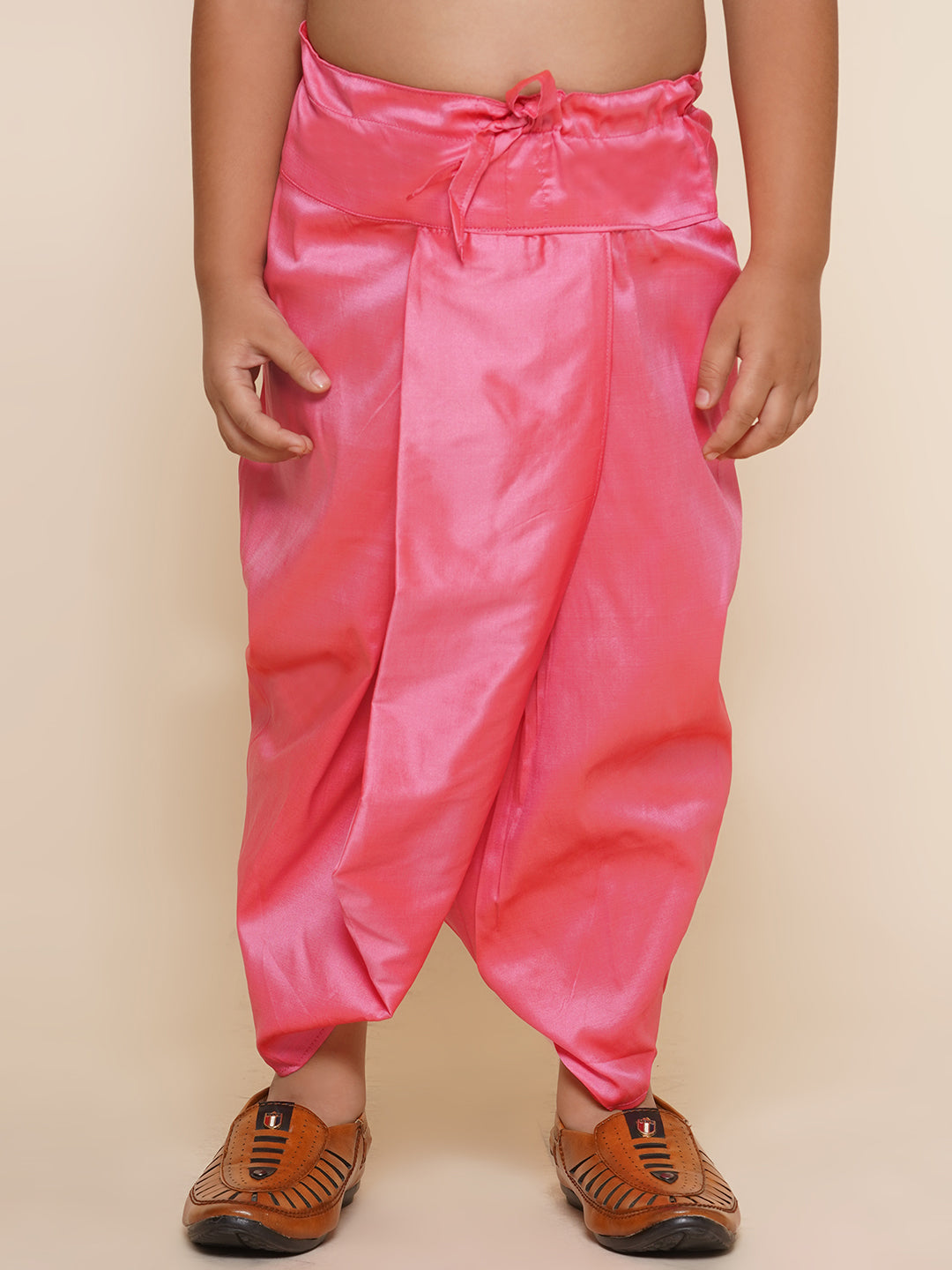 Boys Pink Colour Solid Dhotipant