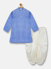 Boys Solid Colour Art Silk Kurta Dhoti Pant Set