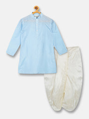Boys Solid Colour Art Silk Kurta Dhoti Pant Set