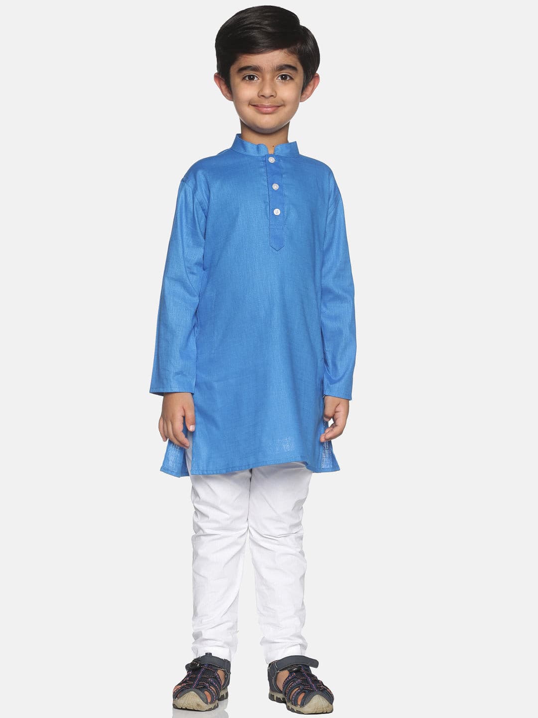 Boys Solid Colour Cotton Kurta Pyjama Set