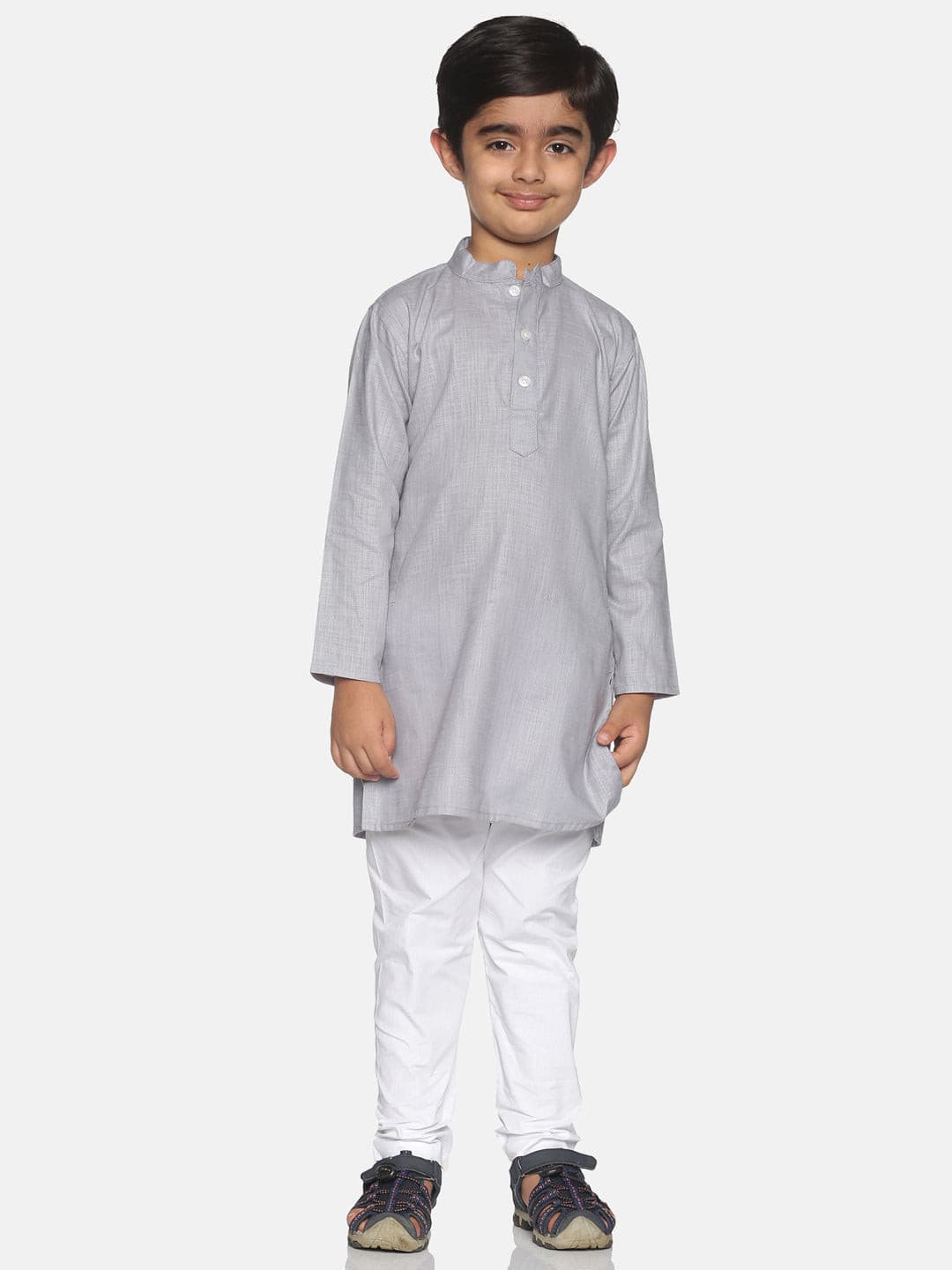 Boys Solid Colour Cotton Kurta Pyjama Set
