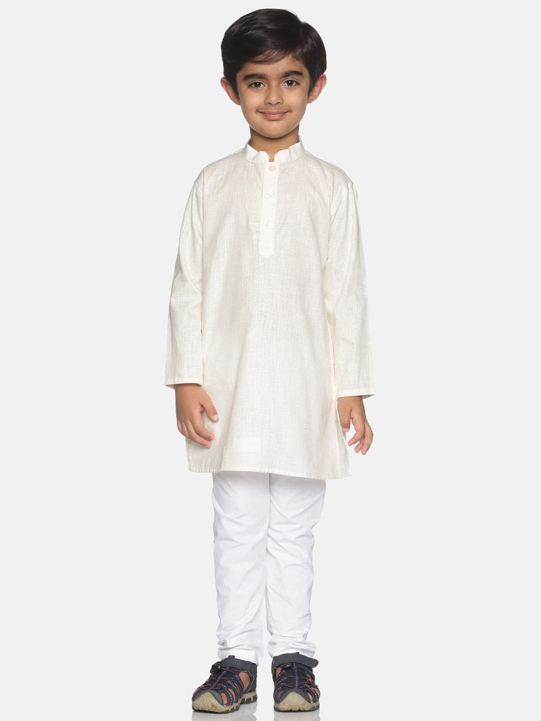 Boys Solid Colour Cotton Kurta Pyjama Set