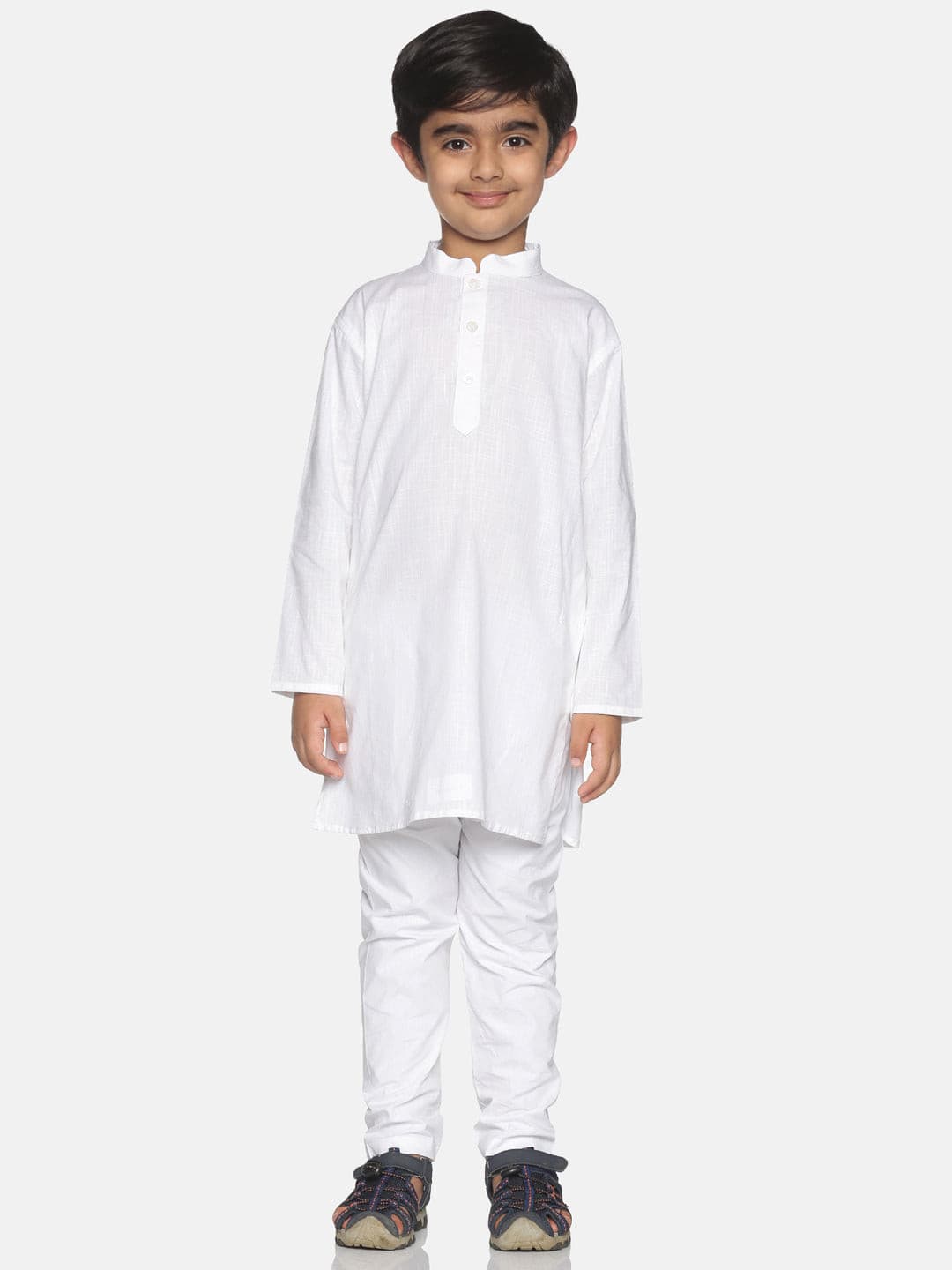 Boys Solid Colour Cotton Kurta Pyjama Set