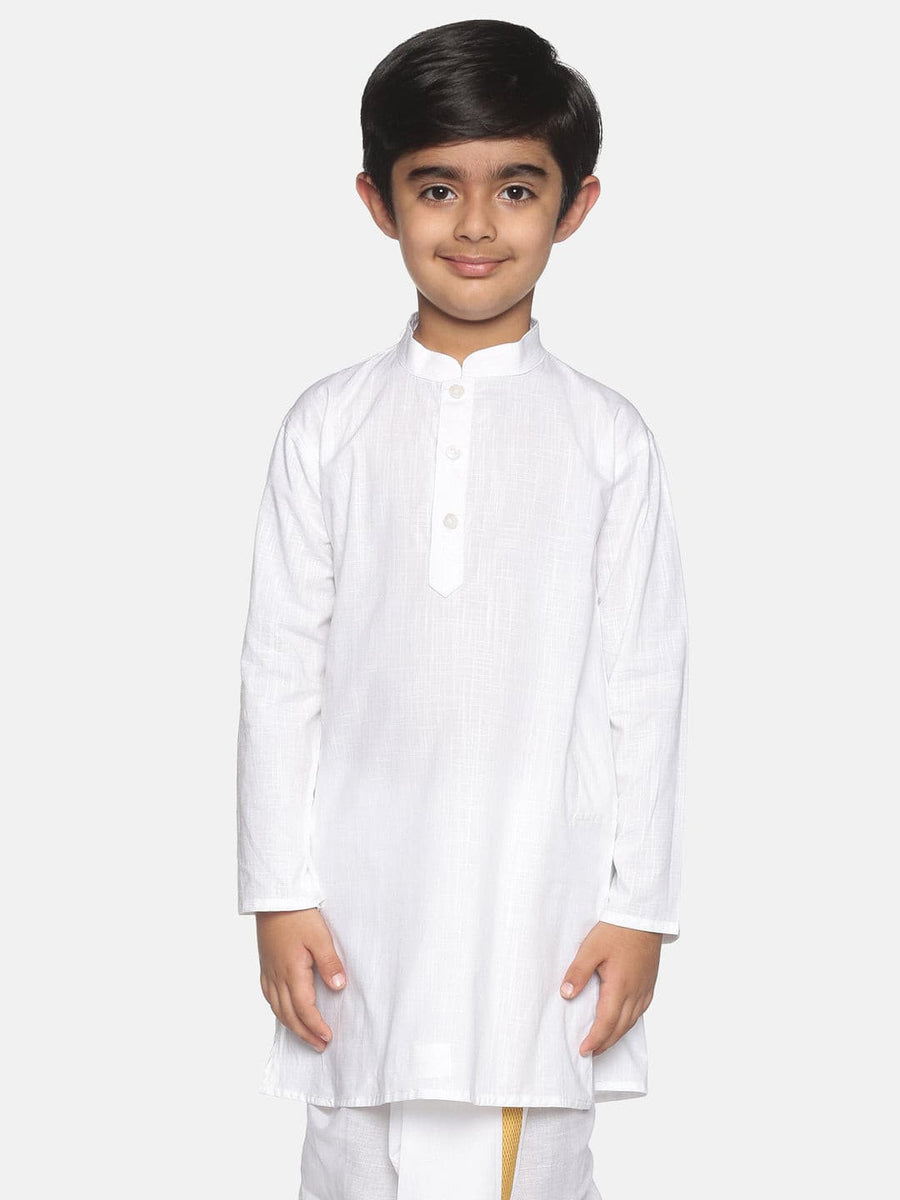Boys White Colour Cotton Kurta
