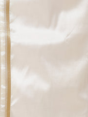 Men Cream Colour Art Silk Readymade Pocket Dhoti
