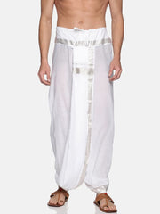 Men White Colour Cotton Dhoti Pant / Panjakejam