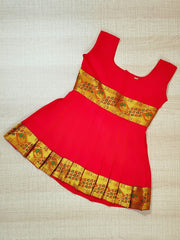 Girls Ethnic Silk Finish Pavadai set